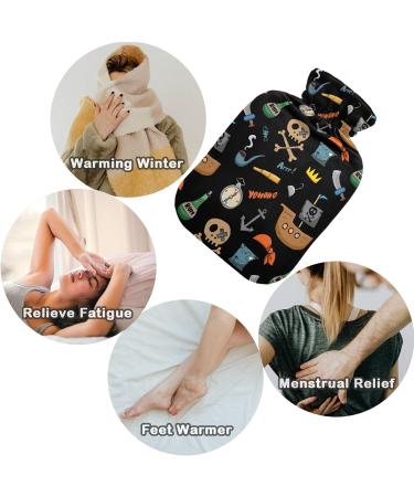 Naanle Hot Water Bottle with Cover - Dead Head Transparent 1L for Bed Hand & Feet Warmer | Pain Relief & Heat Therapy - Buy Online on GoSupps.com