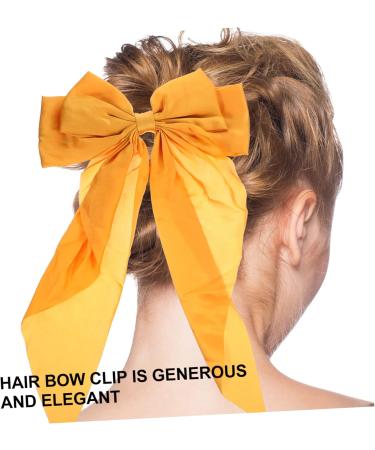 CAXUSD bow hairpin ponytail hair clip spring hair clips bow hair clips girls barrettes for hair ribbon for hair yellow hair bow hair ribbon big hair bows satin hair accessories big bow - Buy Online on GoSupps.com