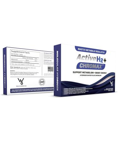 Active H2+ Chromax - Hydrogen Water Tablets with Chromium for Metabolism and Fitness - 30 Tablets - Buy Online on GoSupps.com