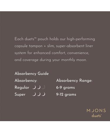 Moons Duets Tampon Plus Liner System | Compact Combo with Ultimate Leak Protection (32 Count) - Buy Online on GoSupps.com