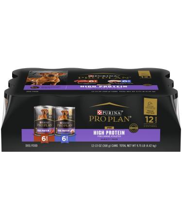 Purina Pro Plan Sport - High Protein Wet Dog Food - Adult Variety Pack: Beef & Bison + Turkey, Duck & Quail 12 Count (Pack of 1)