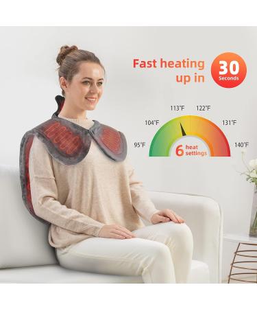 Comfier Large Wearable Weighted Heating Pad for Neck and Shoulder - 6 Heat Levels, Auto Shut Off - Machine Washable - Back Pain Relief - Gifts for Women Men - Buy Online on GoSupps.com