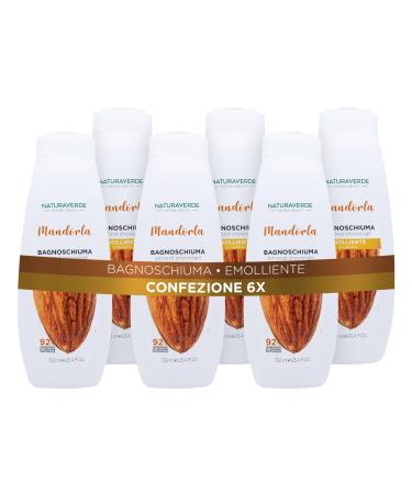 Naturaverde | Natural Beauty - Almond Bubble Bath Emollient Shower Natural Ingredients 6 x 750 ml