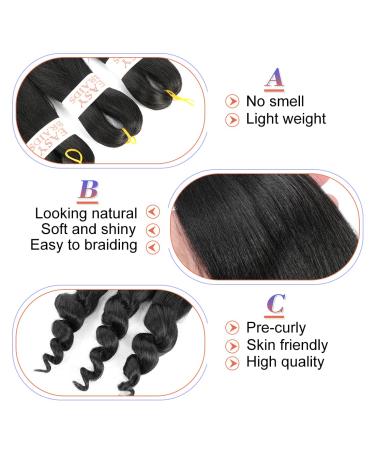 Goddesty French Curly Braiding Hair 22 Inch 6 Pack - Natural Black Pre Stretched Easy Crochet Braids - Hot Water Setting Soft Yaki Straight Hair for Professional Braiding - Buy Online on GoSupps.com