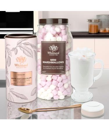 Whittard of Chelsea Luxury White Hot Chocolate Gift Set Bundle with Luxury White Hot Chocolate Mini Marshmallows & Glass Mug with Rose Gold Spoon Hot Chocolate Gifts for Her/Him - Buy Online on GoSupps.com