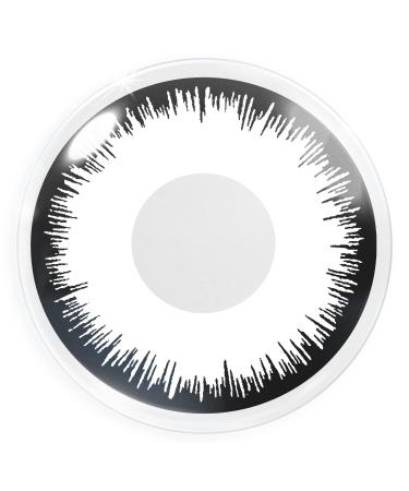Funnylens 1 pair of colored white black crazy fun lunatic year contact lenses Free container Perfect for Halloween carnival carnival or carnival with free contact lens containers without strength - Buy Online on GoSupps.com
