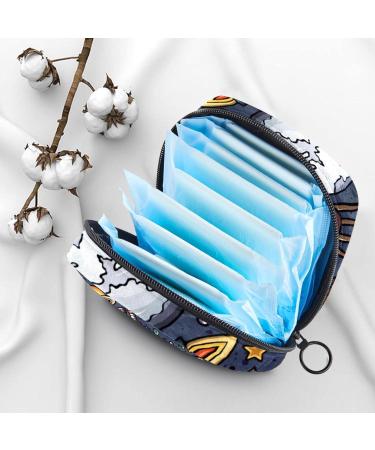 Space-Themed Menstruation Pad Bag with Zipper | Stylish Tampon & Napkin Collection Bag for Women & Girls - Buy Online on GoSupps.com