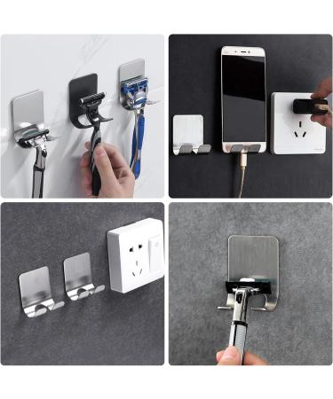 3Pcs Razor Holder for Shower Waterproof Self Adhesive Shower Razor Holder Stainless Steel Shaver Holder for Shower Razor Holder for Shower Wall Multipurpose Razor Shower Holder for Bathroom(Silver) - Buy Online on GoSupps.com