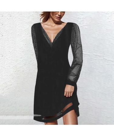 Shop Hanxiulin Women's Glitter Evening Dresses | Party & Cocktail Dresses in Black - Stylish Sequin Leisure Dresses - Buy Online on GoSupps.com