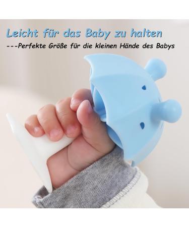 Bite Ring Baby - BPA Free Silicone Suction Foot Toy for Boys & Girls | Blue Umbrella Design | Safe & Fun Teething Solution - Buy Online on GoSupps.com