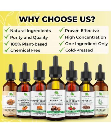 Jeune Naturelle Jojoba Oil Organic Cold Pressed - 100% Pure Raw Virgin Undiluted Unrefined - Ideal for Hair for Skin for Hair Growth 2 oz - Buy Online on GoSupps.com