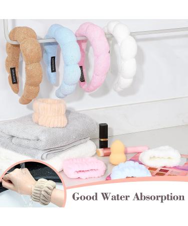 Jexine 4 Set Spa Headband and Wristbands for Women - Cute Sponge Headbands for Makeup, Microfiber Wrist Wash Towel Band for Girls - Skin Care Accessories - Buy Online on GoSupps.com