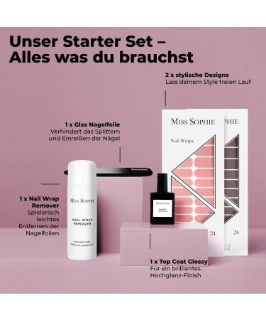 Original Miss Sophie Starter Set - Self-Adhesive Nail Foils & Stickers (Sugar Babe & Cocoa) | Premium Nail Polish Foil for Easy Application - Buy Online on GoSupps.com