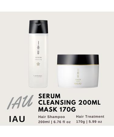 Lebel IAU Serum Cleansing Hair Shampoo & Hair Mask Set - 200ml Shampoo + 170g Green Tea Mask for Soft Healthy Hair - Buy Online on GoSupps.com