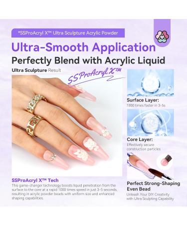 SAVILAND 4PCS 1oz Acrylic Powder Set - Clear White Nudes Pink for Professional Nail Art & Extensions | Keratin Nail Powder - Buy Online on GoSupps.com