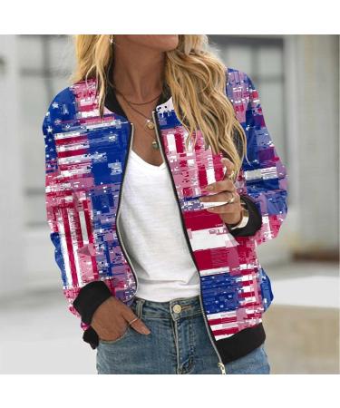 oelaio Women's Printed Cardigan Jacket Zippered Jacket Long Sleeved Casual Jacket Jacket Purple Small - Buy Online on GoSupps.com