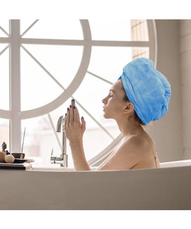 Fodofodo 3 Pack Microfiber Hair Towel Set - Quick Drying Turban Wrap for Women - Super Absorbent & Soft - Blue, Purple, Brown - Buy Online on GoSupps.com