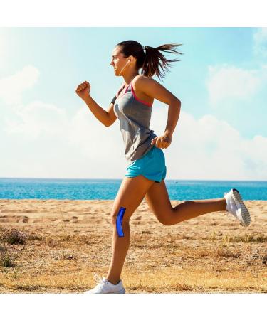 Sports Tape Precut Strips - Knee Support Elastic Athletic Tapes - Multifunctional Therapeutic Tape Breathable Muscle Relaxer Patches for Knee Muscle and Other Sports Injuries Hamil Blue - Buy Online on GoSupps.com
