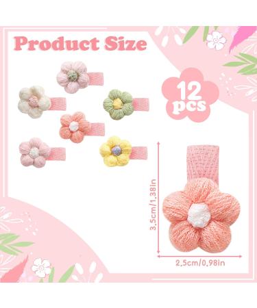 12pcs Sweet Flower Baby Hair Clips - Multi-Color Girl Hair Accessories - Buy Online on GoSupps.com