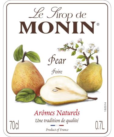 MONIN Pear Syrup for Cocktail Lemonade and Still Water - Natural Flavors - 70cl - Buy Online on GoSupps.com