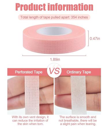 Lorvain Eyelash Tape Green Pink - 6 Rolls Micropore Fabric Adhesive for Eyelash Extensions, 1/2'' x 10 Yards, Breathable - Pack of 1 - Buy Online on GoSupps.com