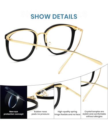 Cyxus Women's Cat Eye & Round Blue Light Filter Glasses - Vintage Fashion Anti-Harmful UV400 Protection for Screen Use - Buy Online on GoSupps.com