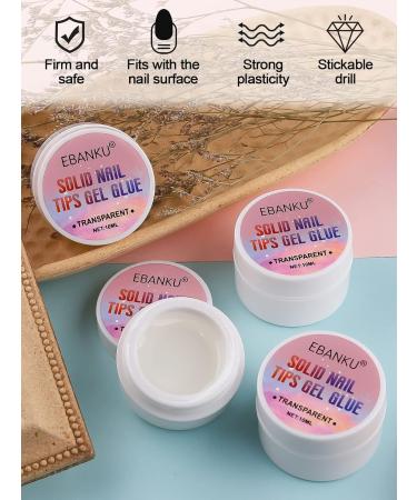 Ebanku Fixed Nail Glue Assembly Gel for Gel Nails - UV Nail Glue for Tips & Artificial Nails | Strong & Durable Nail Adhesive (4 Pack) - Buy Online on GoSupps.com
