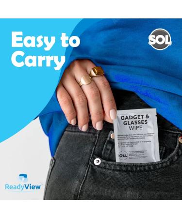 24pk Lens Wipes for Glasses & Gadgets | Individually Wrapped Glasses Cleaner | Spectacle & Gadgets Cleaner | Lenses Cleaning Wipes + SOL Sticker - Buy Online on GoSupps.com