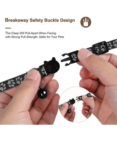 Airtag Cat Collar with Safety Buckle and Bell - Reflective 3/8 Width for Small Pets - Black - Buy Online on GoSupps.com