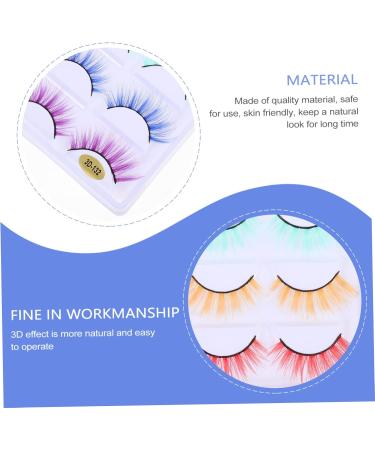 FRCOLOR 5 Pairs Fake Eyelashes 3d Colorful Eyelashes Cosplay Lashes Fake Lashes Natural Fluffy Natural Eyelashes 3d Eyelashes Stage Makeup Lashes Artificial Fiber Supplies Miss - Buy Online on GoSupps.com