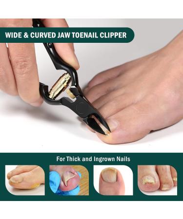 Fvion Nail Scissors for Ingrown Toenails & Fingernails - Sharp Tongs for Thick Nails | Ideal Foot Care for Seniors - Dark Black - Buy Online on GoSupps.com