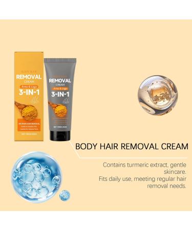 Cr me d pilatoire au curcuma et la vitamine C pour le visage et le corps douce et non irritante id ale pour les peaux sensibles (l vre sup rieure menton jambes et maillot). (4PCS) - Buy Online on GoSupps.com