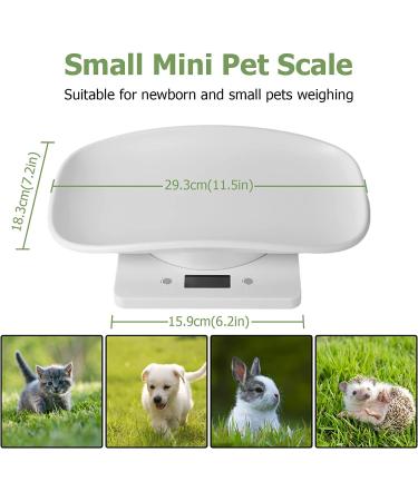 Qulable Digital Small Animals Scale with Tape Measure - High Precision Pet Scale for Cats, Dogs, Kittens, Rabbits - Multi-Function Electronic Scales in White - Buy Online on GoSupps.com