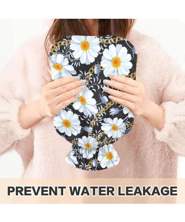 NAANLE Floral Daisy Transparent Hot Water Bottle - 2L Large for Menstrual Cramps Pain Relief & Heat Therapy | International Shipping - Buy Online on GoSupps.com