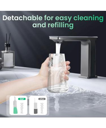 Water Dental Flosser - Cordless Oral Irrigator with 4 Modes | USB-C Rechargeable 300ML Tank IPX7 Waterproof | Travel-Friendly Teeth Cleaner - Dark Black - Buy Online on GoSupps.com