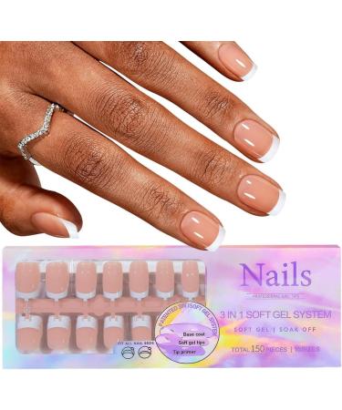 Elegant French Manicure French False Nails Different Sizes Natural Nail Art Tips and Accessories - Buy Online on GoSupps.com