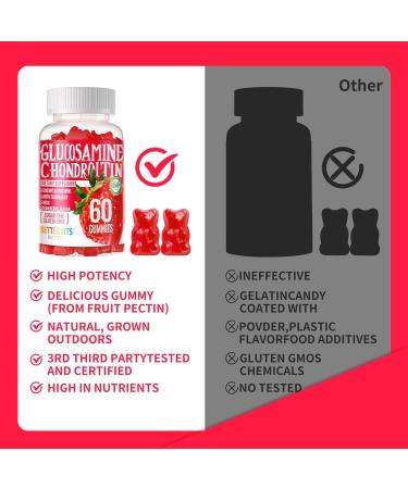 Glucosamine Chondroitin Gummies with MSM & Elderberry Extra Strength - Joint Support Antioxidant Immune Support Supplement for Adults Men & Women.120 Strawberry Gummies Strawberry 60 Count (Pack of 2) - Buy Online on GoSupps.com