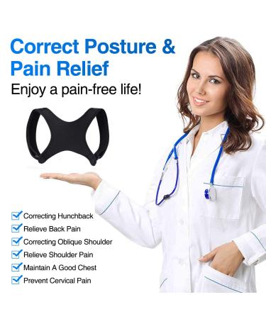 Updated Posture Corrector for Men & Women | Adjustable Upper Back Brace for Neck Shoulder Support & Pain Relief - Buy Online on GoSupps.com
