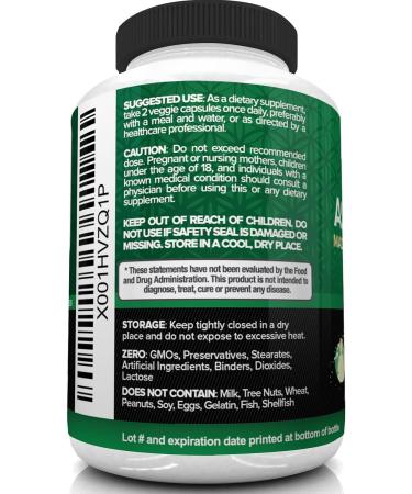Nutrivein Organic Ashwagandha 1600mg with Black Pepper - 120 Vegan Pills for Stress Relief & Energy Boost - Buy Online on GoSupps.com