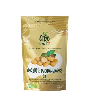 Organic MacadamiaS nken Kerne - 125g.Macadamia nuts without a bowl.Natural lamp raw and unsalted.Rich in mineral salts fiber and carbohydrates.MacadamiaS ns 125 g (1 Pack)