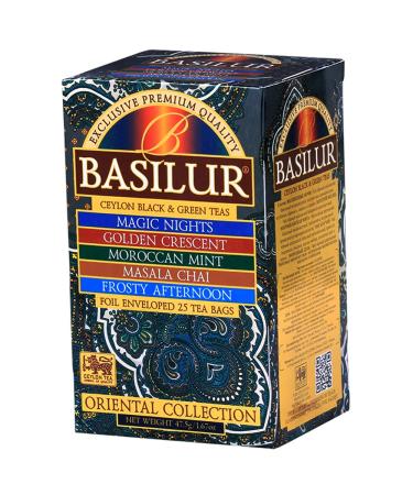 BASILUR Basilur Oriental Collection 5 Tea Bags (2 x 25 Tea Bags) - Black Tea & Green Tea
