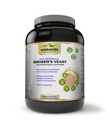 Brewer's Yeast Powder 1kg Non-debittered Saccharomyces cerevisiae Natural Source of B-Vitamins Chromium Selenium and Potassium from Whitehills Laboratories UK 1.00 kg (Pack of 1)