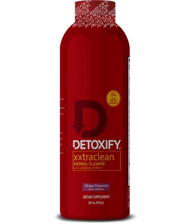 Detoxify – Xxtra Clean Herbal – Grape - 20 oz – Professionally Formulated Extra Strength Herbal Detox Drink – Enhanced with Ginseng Extract & Milk Thistle Extract – Plus Sticker