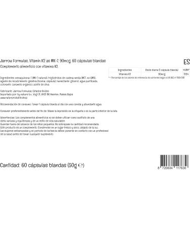 Jarrow Formulas MK-7 Vitamin K2 90mcg 60 Softgels | Lab Tested, Gluten Free, Soy Free, Non-GMO - Buy Online on GoSupps.com