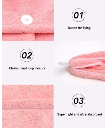 Buy Bath Pre Dry Hair Towel 4-Piece Set - Quick Dry Extra Absorbent Lightweight Turbans - Perfect Gift for Moms & Friends - Red Grey Pink Blue - Buy Online on GoSupps.com