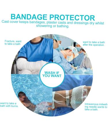 FRCOLOR 4 Pcs Waterproof Shower Guard Cover for Casts - Bandage Protector Blue 25x14x14CM | International Shipping Available - Buy Online on GoSupps.com