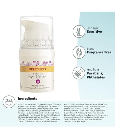 Burt's Bees Retinol Alternative Eye Cream 0.5 oz - Anti-Aging Firming Face Care - Buy Online on GoSupps.com