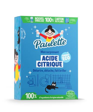 Paulette - Citric Acid Powder - Natural Anti-Limescale Descaler and Ecocert - Made in France - 800g