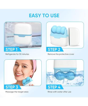 2-in-1 Face Ice Roller - Reduces Puffiness, Migraine Pain Relief - Skin Care - Buy Online on GoSupps.com