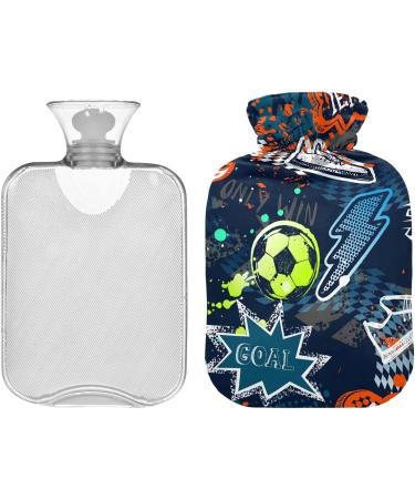 Large Hot Water Bottle for Bed - Naanle Cartoon Sport Foition | Hand & Feet Warmer | Pain Relief & Cold Therapy - 2L - Buy Online on GoSupps.com